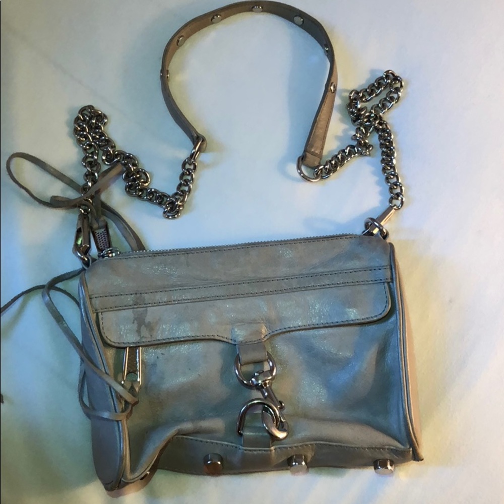 Rebecca Minkoff gray leather crossbody bag